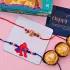 Superhero Sibling Love Rakhi Set with Sweet Treats