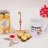 Red Stone Rakhi with Chocolates & Sibling Love Mug