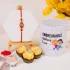 Red Stone Rakhi with Chocolates & Sibling Love Mug