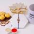 Blue Stone Rakhi with Sweets, Chocolates & Sibling Love Mug