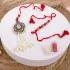 Divine Milky Stone Red Thread Bhaiya Bhabhi Rakhi Set