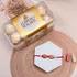 Majestic Red Stone Rakhi and Ferrero Rocher Delight