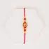 Majestic Crimson Gemstone Rakhi Charm