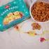 Radiant Stone Rakhi with Soan Papdi & Almonds Delight