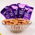 Blue Evil Eye Rakhi Gift Set with Dairy Milk Bars & Almonds