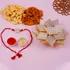 Serene Agate Stone Rakhi Delight with Dry Fruits & Kaju Katli