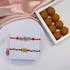 Sparkling Stone & Diamond Rakhi Set with Besan Laddu