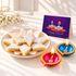 Festive Kaju Katli Platter with Diyas & Card